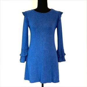 Gorgeous Cobalt Blue Ruffled Shoulder and Sleeves Sheath Dress Girls Large (14)